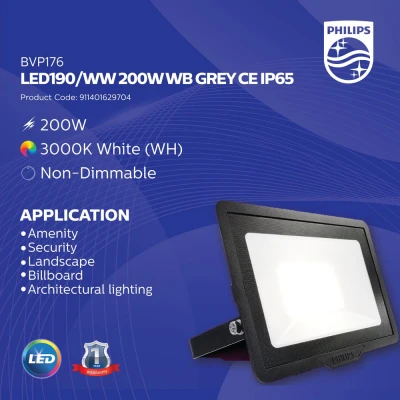 BVP176 LED190/WW 200W WB GREY CE IP65 | LA RUE